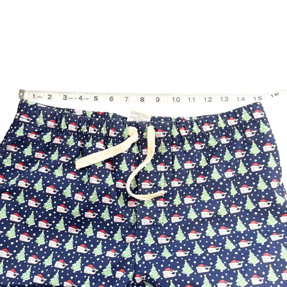 Vineyard Vines Men's Christmas Santa Whale Drawstring Lounge PJ Pants Blue Small